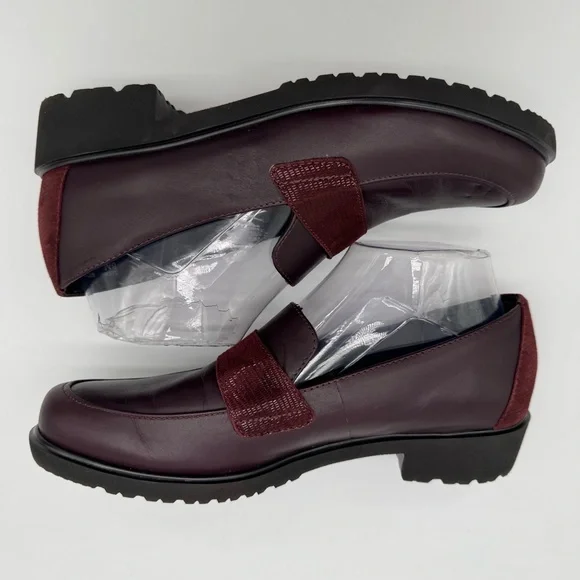 Munro Geena Wine Purple Leather Loafer Size 8 M - Picture 6 of 11